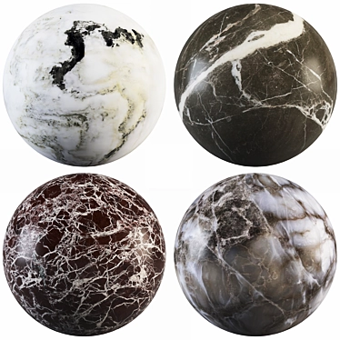 Marble Collection: Calacatta, Brown Gray, Landscape, Red Levanto 3D model image 1 