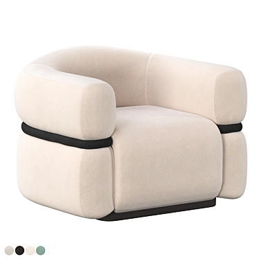 Modern Malibu Armchair: Dooq Design 3D model image 1 