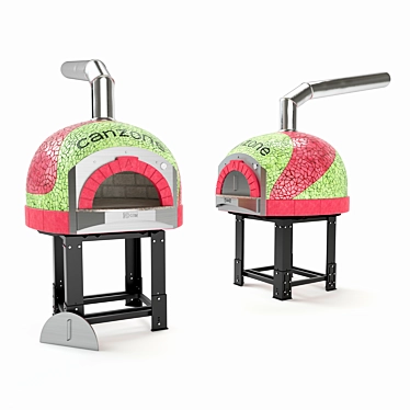 Mosaic Wood-Fired Pizza Oven 3D model image 1 