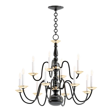 Bold Elegance: Williamsburg Black Chandelier 3D model image 1 