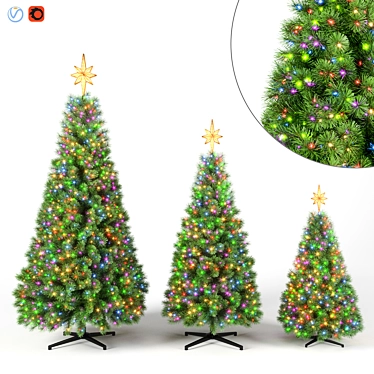 3D Christmas Tree Set 3D model image 1 