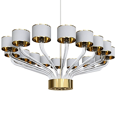 Elegant Murano Glass Chandelier 3D model image 1 