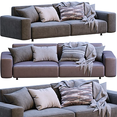 Modern Cross-Design Sofa 3D model image 1 
