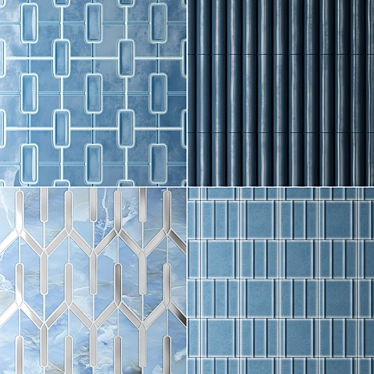 Blu Smooth Tile Collection 3D model image 1 