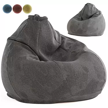 Cozy Beanbag Chair - 4 Color Options 3D model image 1 