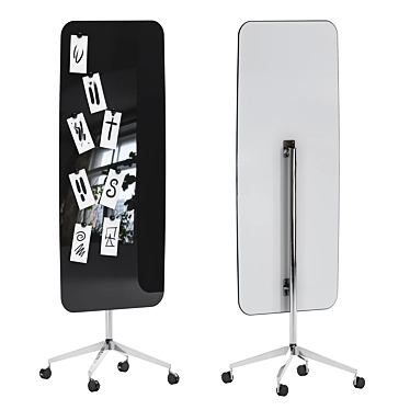 Sleek Mobile Glassboard for Creative Spaces 3D model image 1 