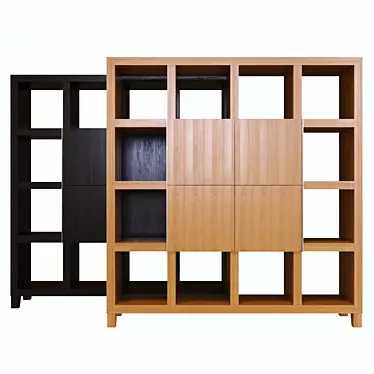 Contemporary Shoji Style Bookcase 3D model image 1 