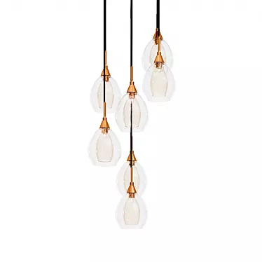 Elegant Copper Ceiling Light 3D model image 1 