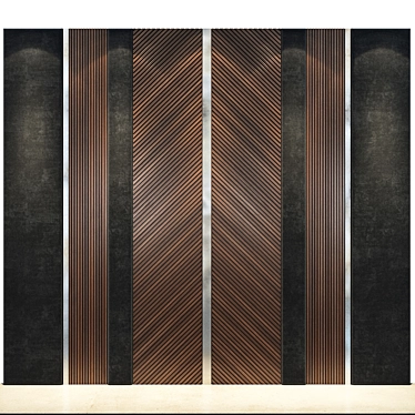 Sleek Grey Wall Panel 3D model image 1 