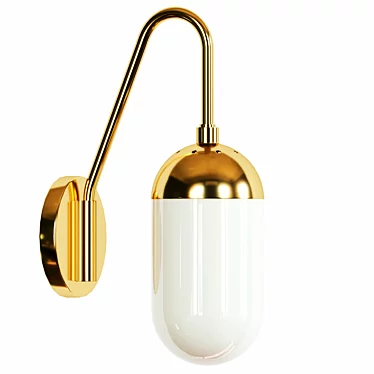 Vintage Brass Pelle Sconce 3D model image 1 