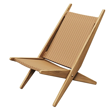 Foldable Rattan Armchair: Ancelie 3D model image 1 