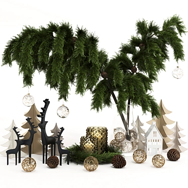 Festive Delights 27-Piece Christmas Décor 3D model image 1 