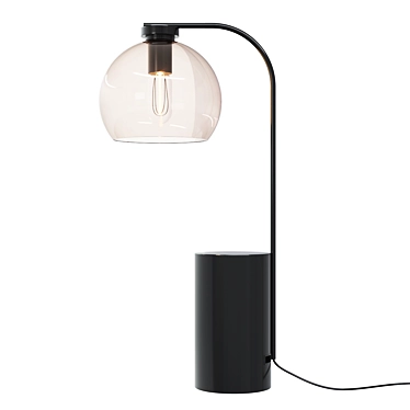 Modern Black USB Table Lamp 3D model image 1 
