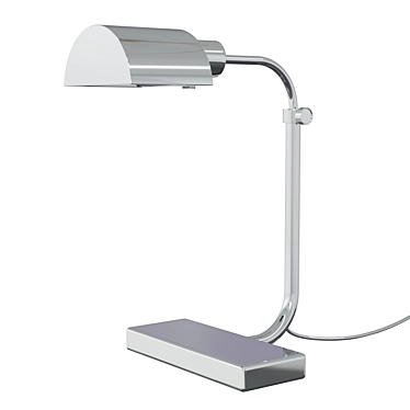 Elegant Polished Nickel Desk Lamp 3D model image 1 
