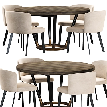 Potocco Lena Modern 8-Seater Dining Table 3D model image 1 