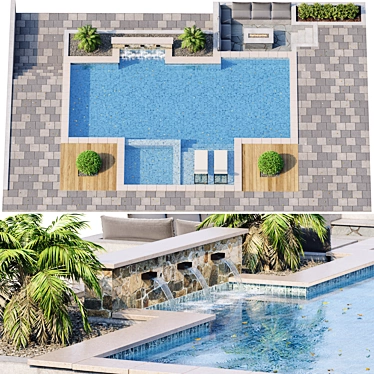 Modern Pool Design, 3D Model 3D model image 1 