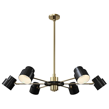 Sleek Satellite Ceiling Lamp 3D model image 1 