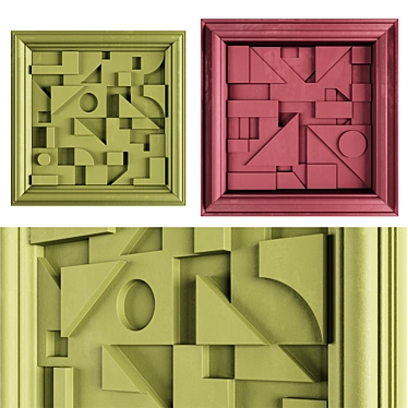  Geometric Wall Relief: Limited Edition 3D model image 1 