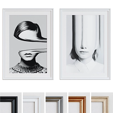 Modern Abstract Picture Frame Set 3D model image 1 