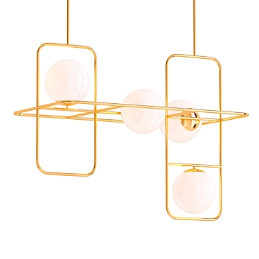 Modern Link Suspension Lamp 3D model image 1 