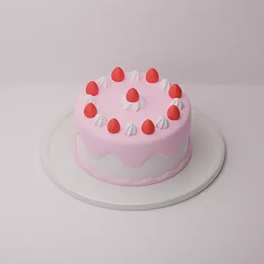 Strawberry Dream Cake 3D model image 1 