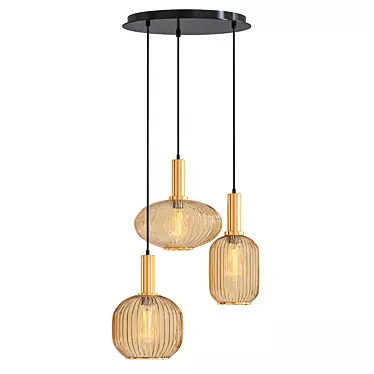 Elegant Glass Pendant Lighting 3D model image 1 