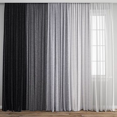 Polygonal Model Curtains 3D model image 1 