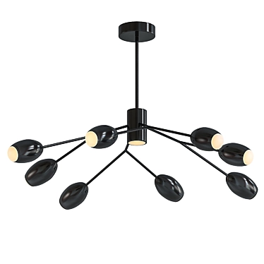 Sleek Black Acrylic Chandelier 3D model image 1 