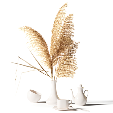 Herb Bouquet & Tea Set 3D model image 1 