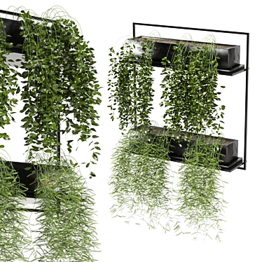 Metal Box Hanging Plant Set 3D model image 1 