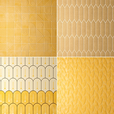 Sleek Yellow Smooth Tiles 3D model image 1 
