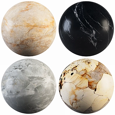 Elegant Marble Collection: Patagonia, Gray, Black Marquina, Crystal Beige 3D model image 1 