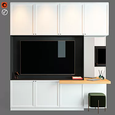 Customizable TV Wall Unit by Mr.Doors - Plaza 3D model image 1 