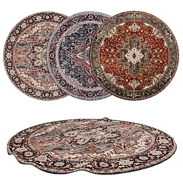 Round Rug Set: Versatile 3D Rugs 3D model image 1 