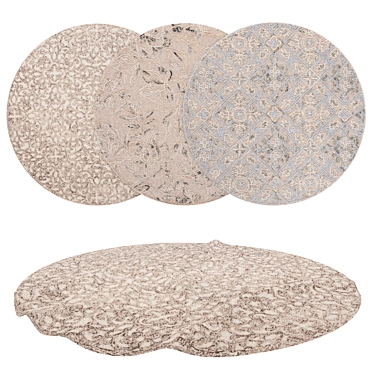 Versatile Round Rugs Set 3D model image 1 