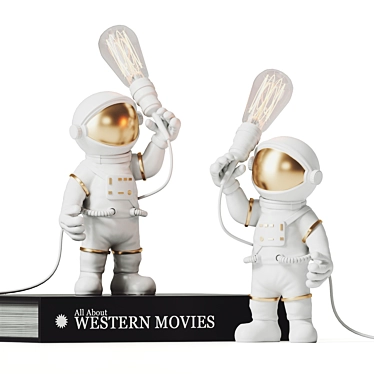 Cosmic Glow: Astronaut Night Light 3D model image 1 