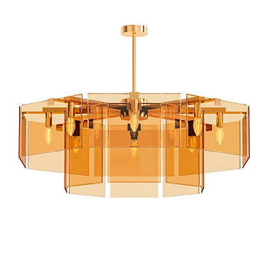 Grand Golden Chandeliers 3D model image 1 