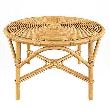 Vintage Tito Agnoli Rattan Bamboo Coffee Table 3D model image 1 