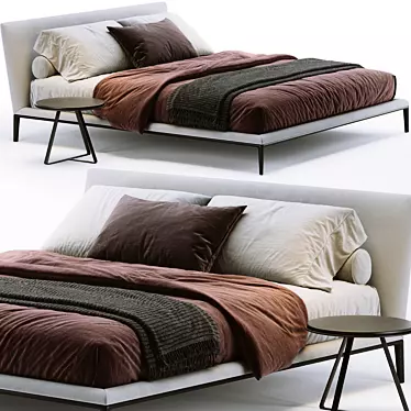 Luxurious B&B Italia Atoll Bed 3D model image 1 