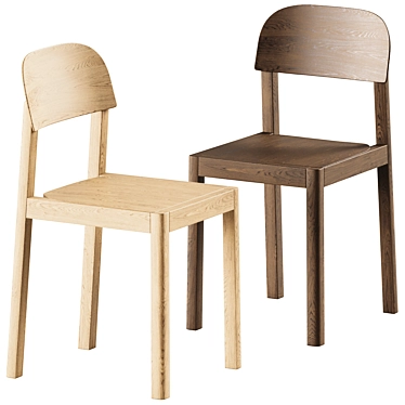 Muuto Wooden Workshop Chair 3D model image 1 