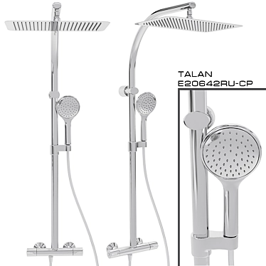 Jacob Delafon TALAN Thermostatic Shower System 3D model image 1 