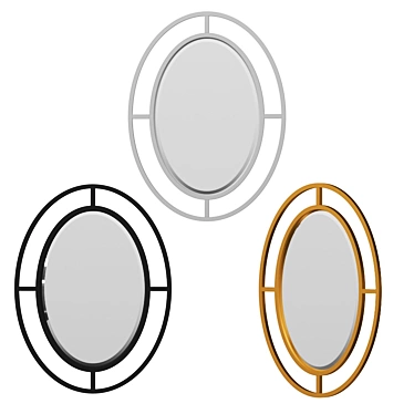 Sleek Oval Wall Mirror - Gallant 3D model image 1 