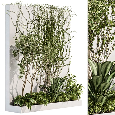 Botanical Bliss: Outdoor Vertical Garden 3D model image 1 