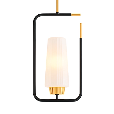 French Modern Ribbed Glass Pendant 3D model image 1 