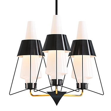 Italian Modernist Chandelier - A Timeless 1950s Masterpiece 3D model image 1 