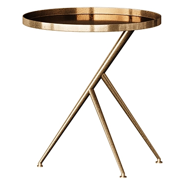 Cecilia Rough Brass Accent Table - Elegant and Unique 3D model image 1 