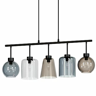 Modern Glass Shade Pendant Lamp 3D model image 1 