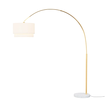Elegant Meryl Arc Brass Lamp 3D model image 1 