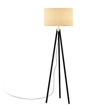 Hyde Brass and Bronze Metal Tripod Floor Lamp, Floor Lamp