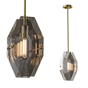 Sleek Topaz Pendant Light 3D model image 1 